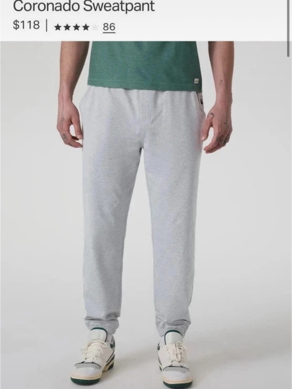 Vuori Coronado Sweatpant - Light Gray
